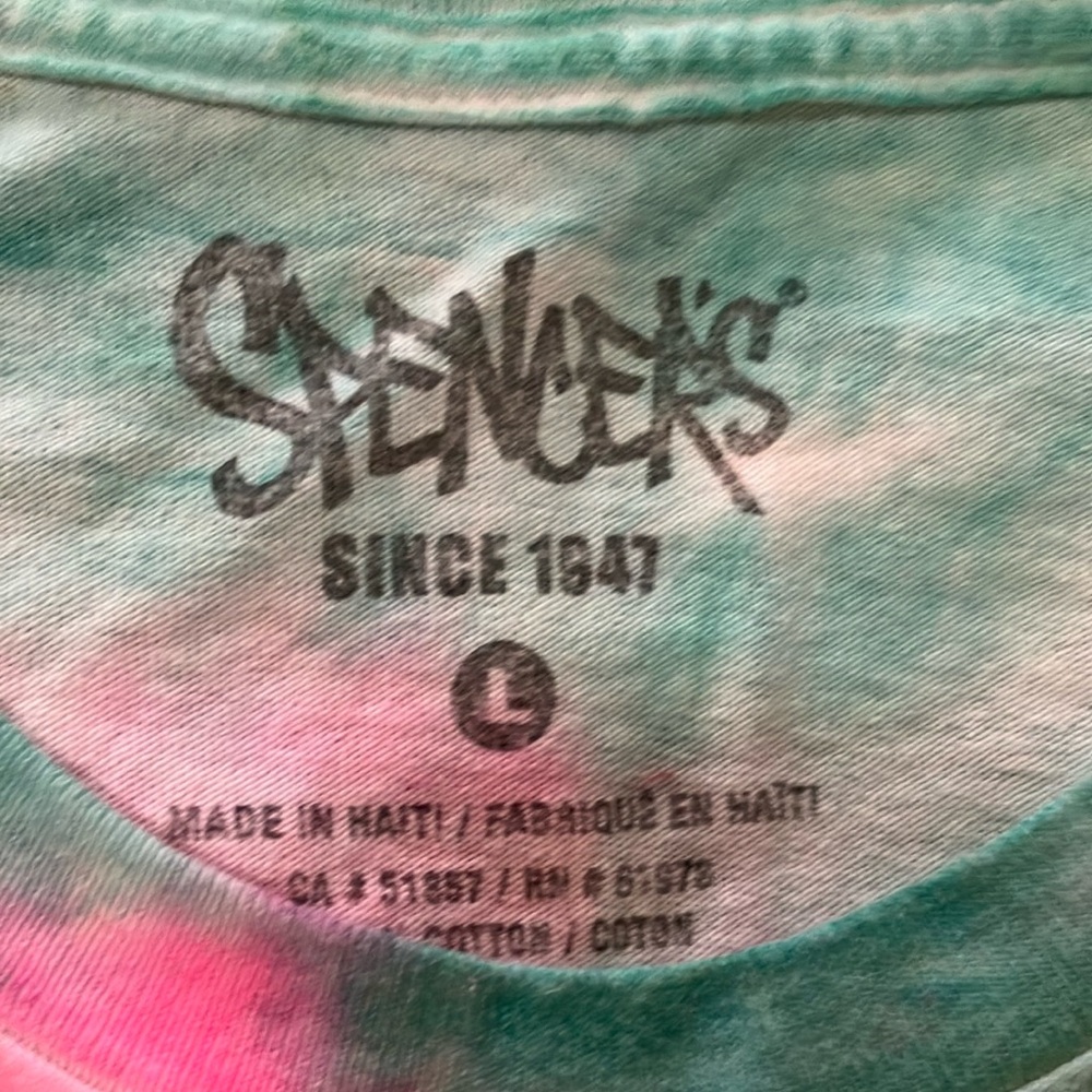 Spencer's Pink and Green Tie-Dye Anime Tee - Picture 6 of 6